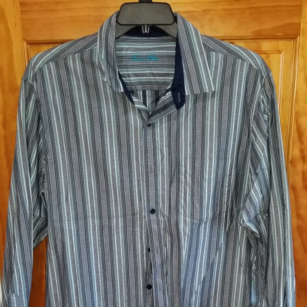 Striped casual button down shirt